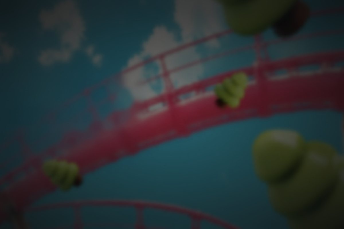 The pink coaster against the sky